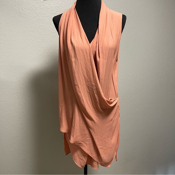 ASTR The Label Faux Wrap Front Tunic Womens MEDIUM Sleeveless Peach - Picture 1 of 6